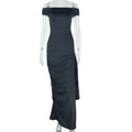 Fashion style ins export women's clothing new arrivalpure color raglan sleeve dress oblique collar elegantcasual ribbon pullover skirt