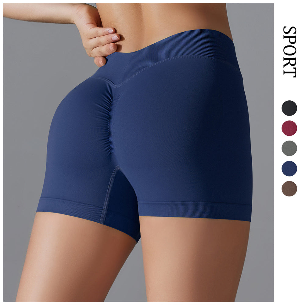 European and american seamless high-waisted butt-lifting yoga shorts - breathable peach lift, tight-fitting athletic capris for running and fitness