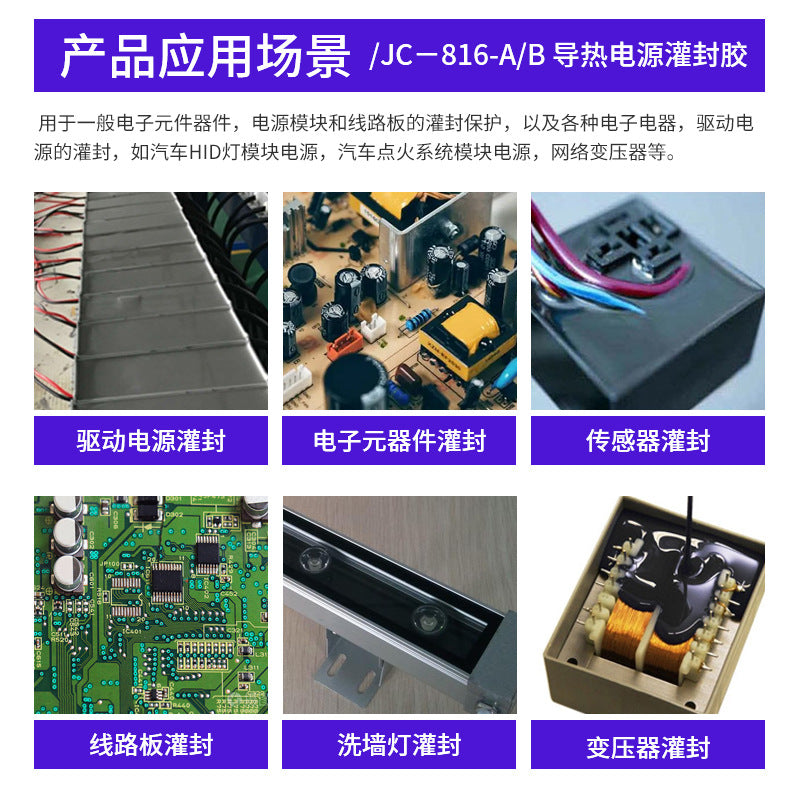 Drive electronics and electrical appliances glue 1:1 gray thermal conductivity potting glue lithium battery AB power supply waterproof thermal conductivity sealant