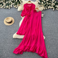 Vacation style yellow ruffles pleated two-piece set female spring autumslimming lookelegantwork clothingsuit skirt classy sense