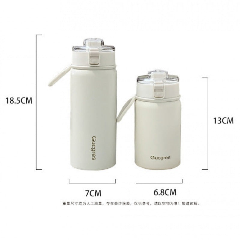 316 food grade girls casual portable water cup muji flat replacement handle thermos cup good-looking cup with tea separator