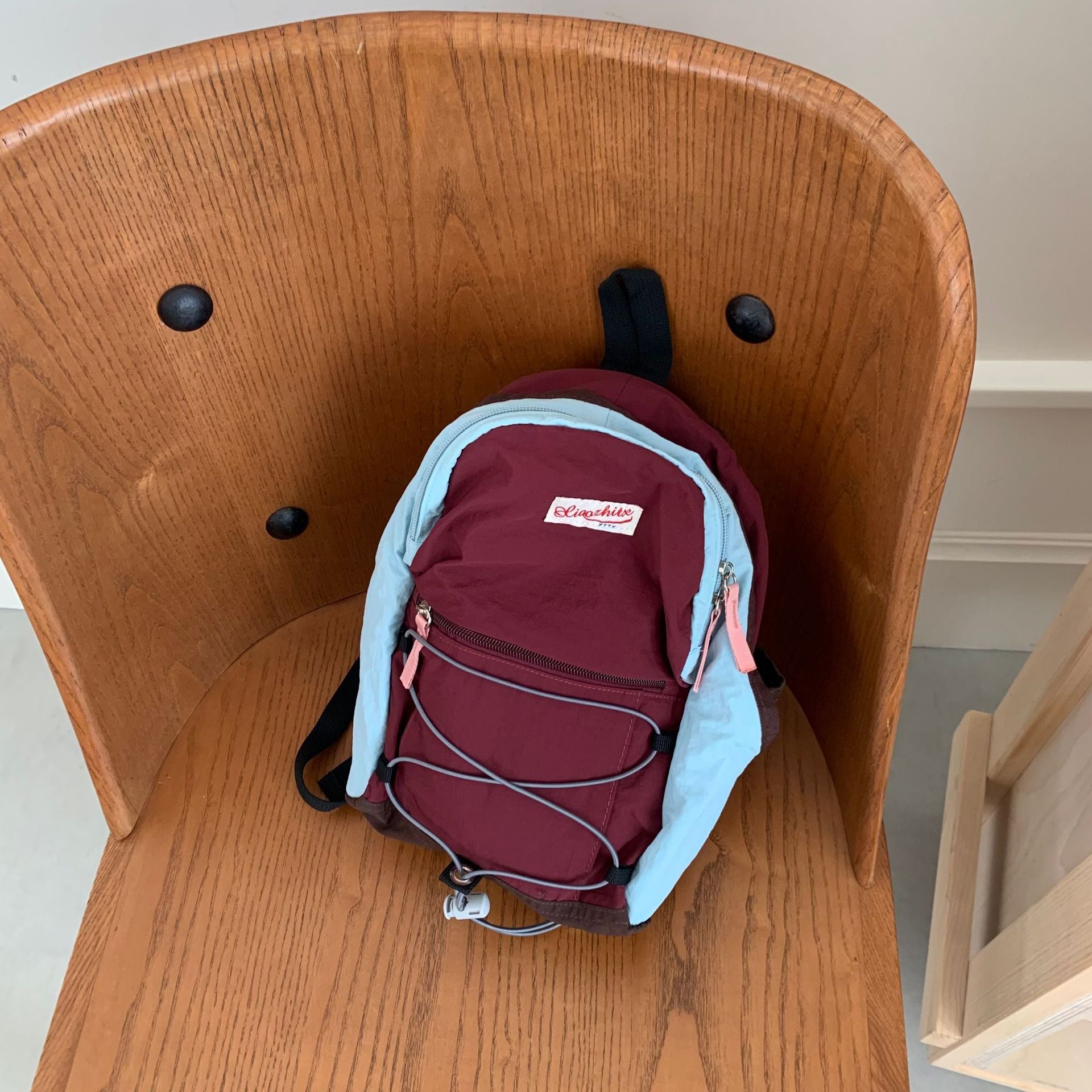 School bag university women's simple backpack nylon mountaineering bag small light cycling sports school bag travel bag