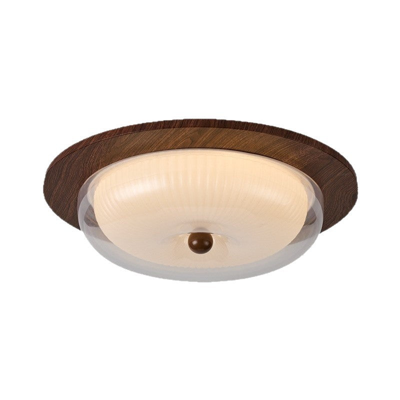 [Strict Selection] 2025 New French Medieval Ceiling Light Eye Protection Walnut Solid Wood Premium Glass Light