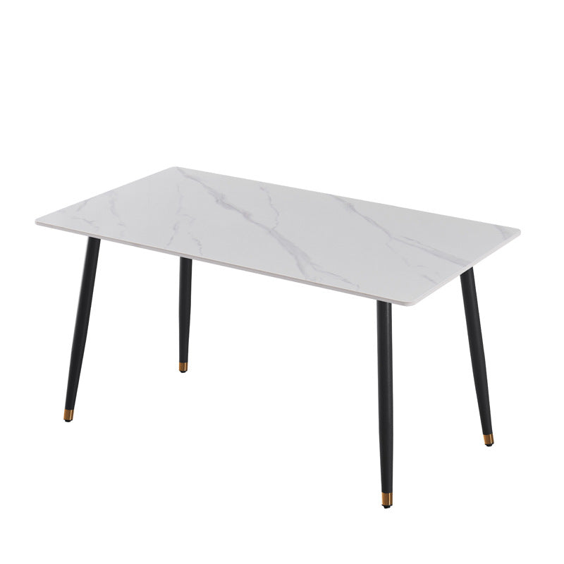 Nordic light luxury sintered stone dining table and chairs - modern minimalist design for small spaces, available in multiple sizes, rectangular shape, easy to clean