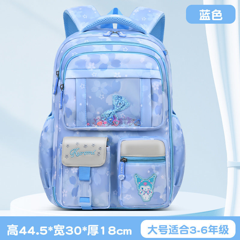 Kuromi - new 2025 lightweight school bag for girls, designed for first to third grade elementary school students - reduces burden, suitable for sixth grade (year 6)