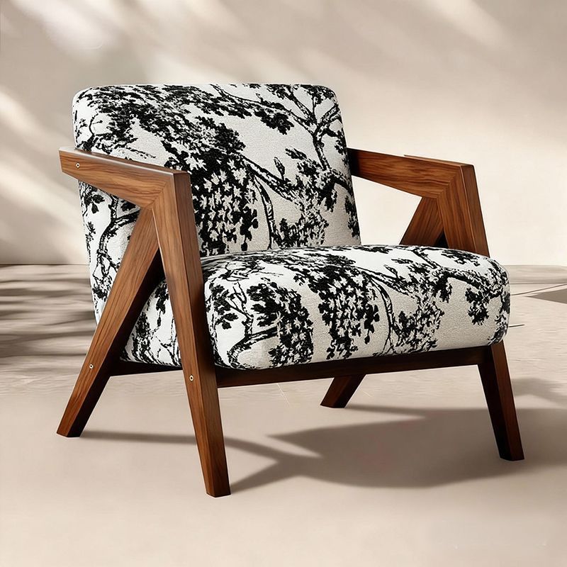 Scandinavian solid wood single sofa richard french medieval style living room sofa chair balcony casual chair lazy sofa