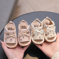 summer girls' sandals: soft-soled first walker shoes with bow detail - cute princess shoes for babies (0-2 years)