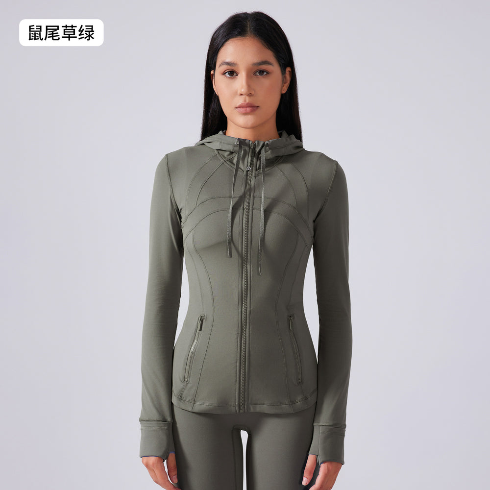 Women's yoga jacket - new hooded drawstring jacket, slim fit, versatile, slimming, running, sports & fitness apparel daw204