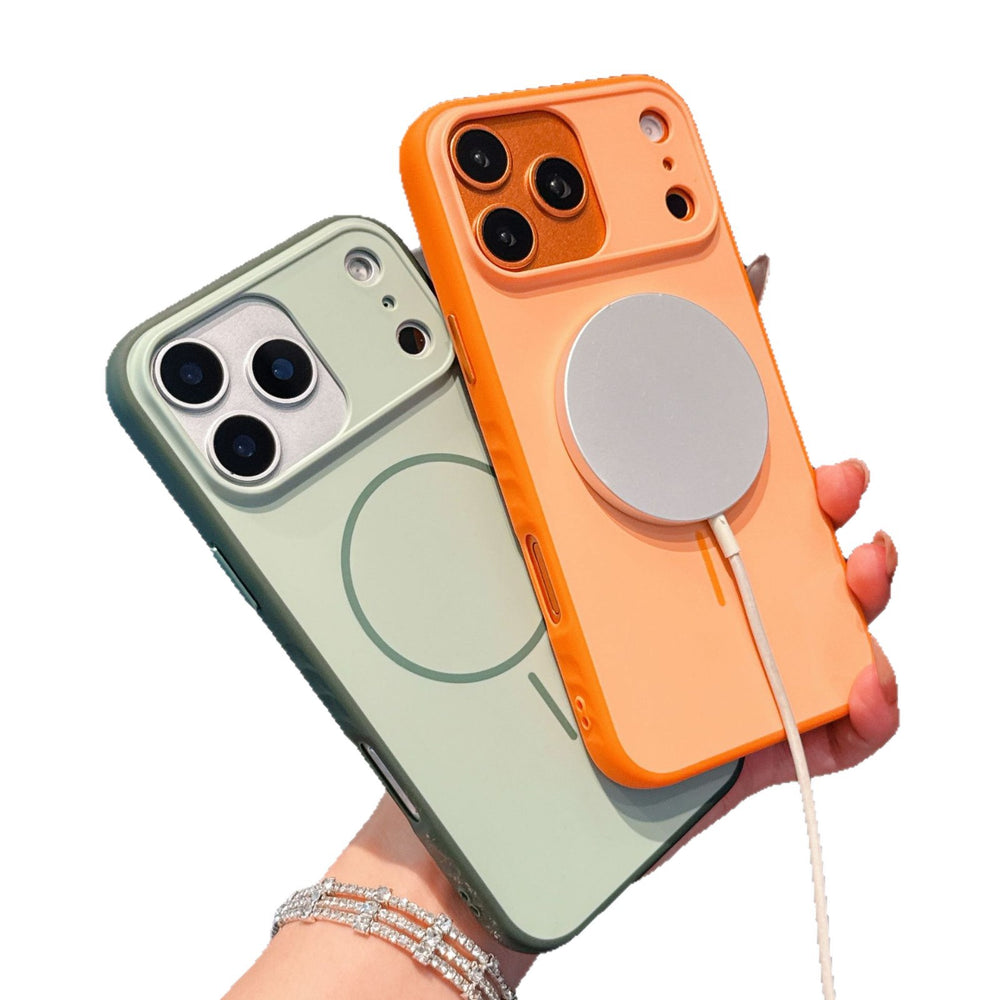 Premium anti-fingerprint, anti-slip, color-blocked, soft-touch 2-in-1 iphone 17 pro max case with 15 magnetic attachment compatibility