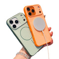 Premium anti-fingerprint, anti-slip, color-blocked, soft-touch 2-in-1 iphone 17 pro max case with 15 magnetic attachment compatibility