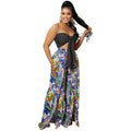 C5815 cross-border fashion two-piece set: bandeau top & backless printed slit pants - new arrivals for  &  (us/europe)