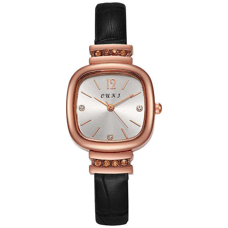 2022 douyin live gift list student small square watch women's square watch small sugar cube quartz large dial