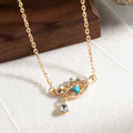 Wholesale diamond-studded eye pendants for cross-border e-commerce: amazon hot-selling accessories - gold alloy evil eye necklace for women