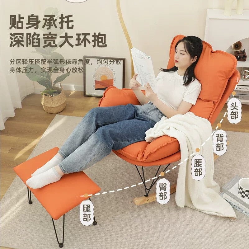 Scandinavian balcony casual chair for home rocking chair lobster chair living room nap lazy sofa chair technology cloth popular chair