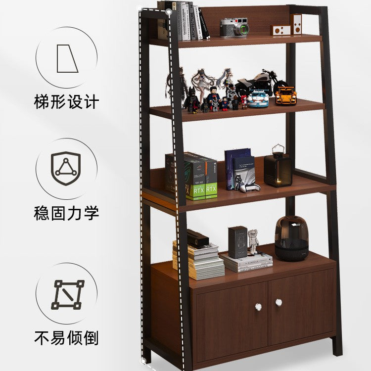 Shelf Floor-to-ceiling storage shelf Multi-layer bookshelf E-sports room Computer table Locker Wrought iron trapezoidal display shelf