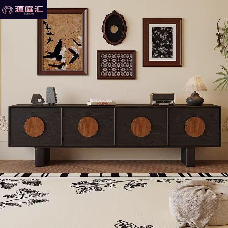Tv cabinet solid wood floor-standing tv cabinet coffee table new chinoiserie long cabinet living room for homeaccessible luxury storage cabinet