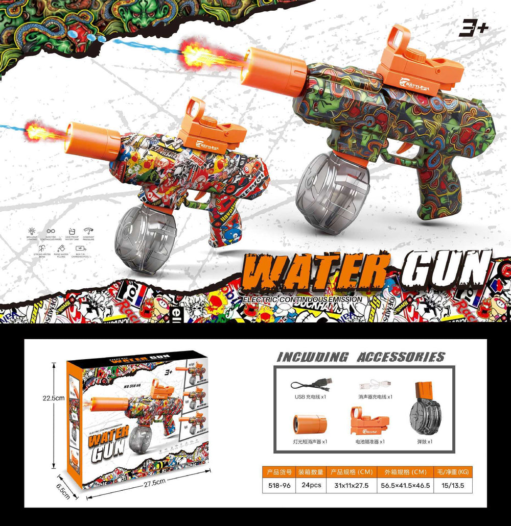 hot-selling water gun launch toy graffiti m416 amazon tk cross-border hot-selling short-spike toy water gun wholesale