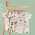 Baby short-sleeve set - summer pure cotton lightweight outfit for boys and girls, infant shorts pajamas, air conditioning clothes, children's summer apparel