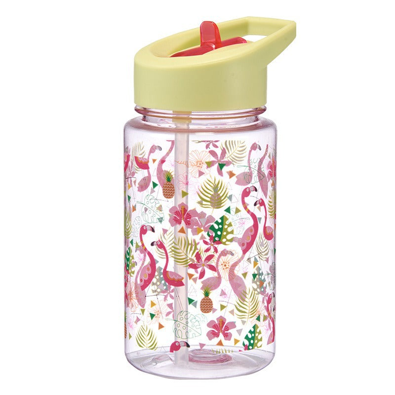 Household anti-spill cute plastic cup food-grade kids water bottle flip-top durable student sports water bottle set