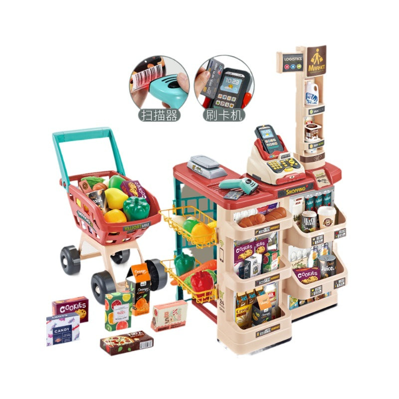 Realistic pretend play educational toys - kids' supermarket cash register - birthday gift for girls aged 3-6 - cross-border e-commerce