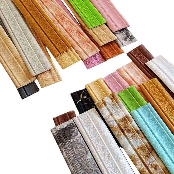 Waist line Skirting line Self-adhesive three-dimensional wall sticker Edge strip Foam sticker TV background wall decorative frame Ceiling line