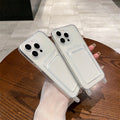 Creative card holder compatible with apple 16 pro, anti-drop transparent card case, iphone 13 minimalist soft protective cover