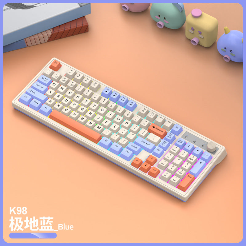 Viper k98 bluetooth wireless dual-mode keyboard - mechanical feel, desktop pc, laptop, office & business, backlit keys