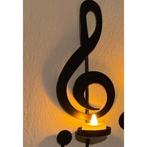 European-style iron music note wall sconce candle holder, romantic wedding anniversary decoration, bar home decor for living room and bedroom