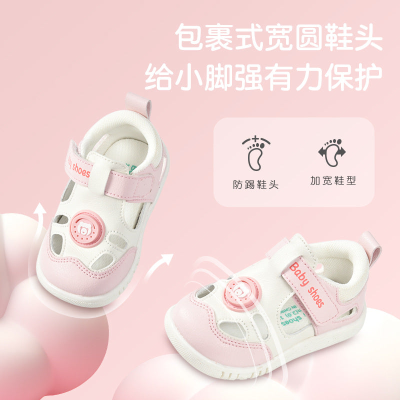 Baby sandals women's summer toddler shoes 0-1-2 years old infant anti-slip soft sole baby boy shoes