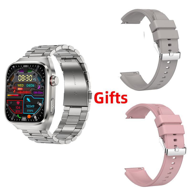 Ultra-long battery life non-invasive blood glucose smartwatch with precision monitoring of internal organ health, uric acid, blood pressure, and lipid levels, featuring bluetooth calling