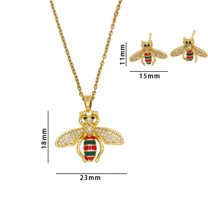 Necklace women's copper long zircon titanium steel electroplated animal pendant accessible luxury stylishclassyniche styleeasiest for match clavicle chain