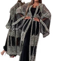 new cross-border fashion women's hot stamping flared dress sexy maxi dress shawl banquet evening gown