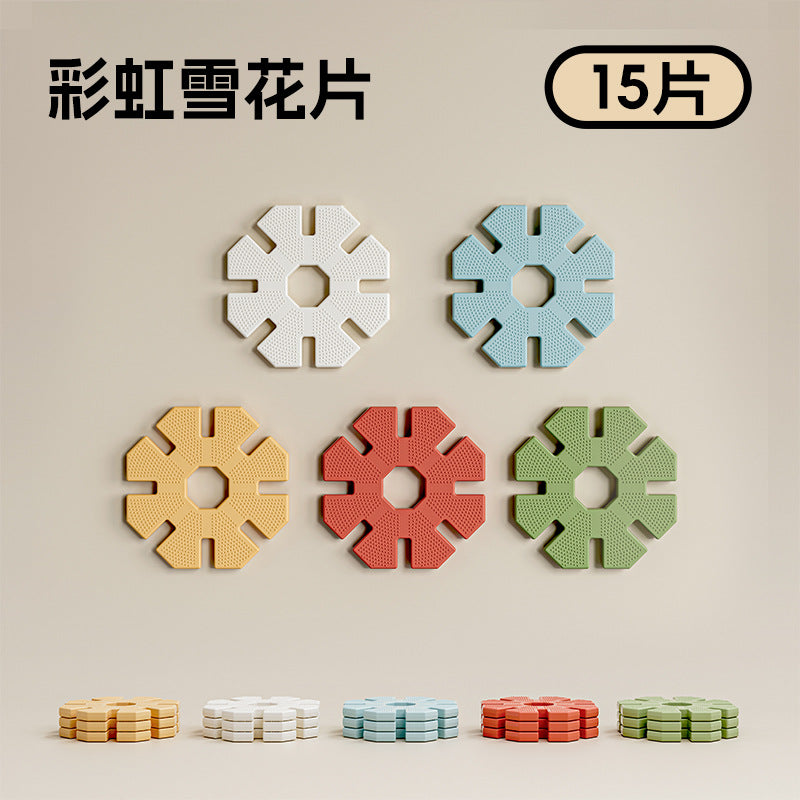 Qiao Le Xiong Snowflake Pieces Children's Extra Large Mosaic Plastic Building Block Large Construction Area Baby Assembling Educational Toys