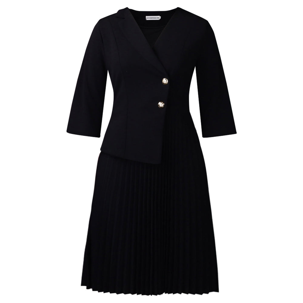 D597 cross-border  european and american women's winter suit collar shirt plus size fashionable elegant pleated foreign trade dress