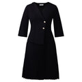 D597 cross-border  european and american women's winter suit collar shirt plus size fashionable elegant pleated foreign trade dress
