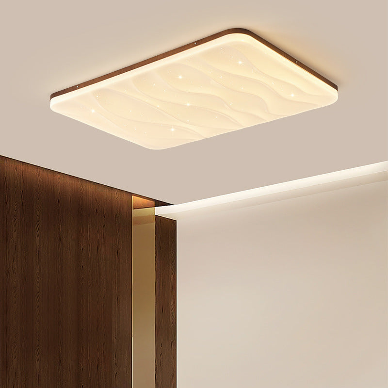 New Chinese ceiling light, living room main light, solid wood ultra-thin walnut medium and ancient style retro bedroom whole house lighting package