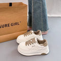 Girls' white sneakers: new spring/autumn  collection - chunky sole, versatile, warm, height-boosting, bestselling athletic skate shoes