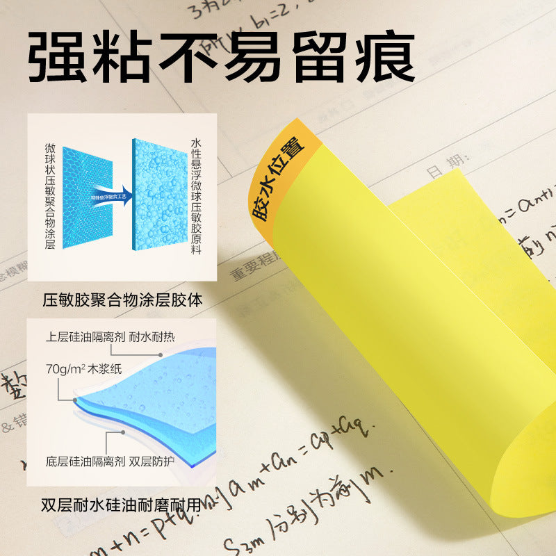 Deli BT350 fluorescent note sticker Post-it note paper stationery note sticker can be torn and glued