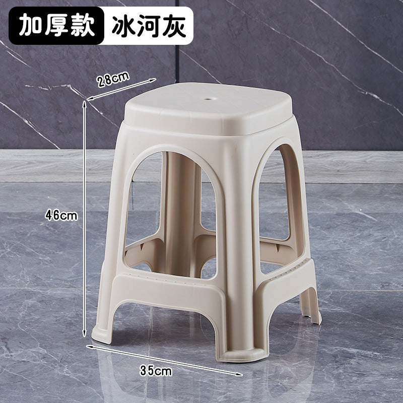 Extra thick red plastic stool cooked glue household thickened dining table stool plastic chair adult high bench high foot stool commercial
