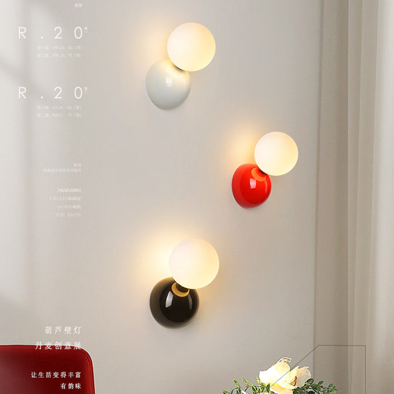 Cream wind wall lamp bedside bedroom night light creative sofa background wall staircase aisle lighting colorful ball lamp