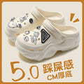 Crystal bear white clogs