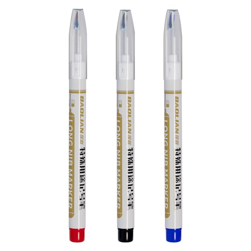 Baolian long-head marker pen, oil-based woodworking special marker pen, ceramic tile special purpose construction site long mouth black red blue deep