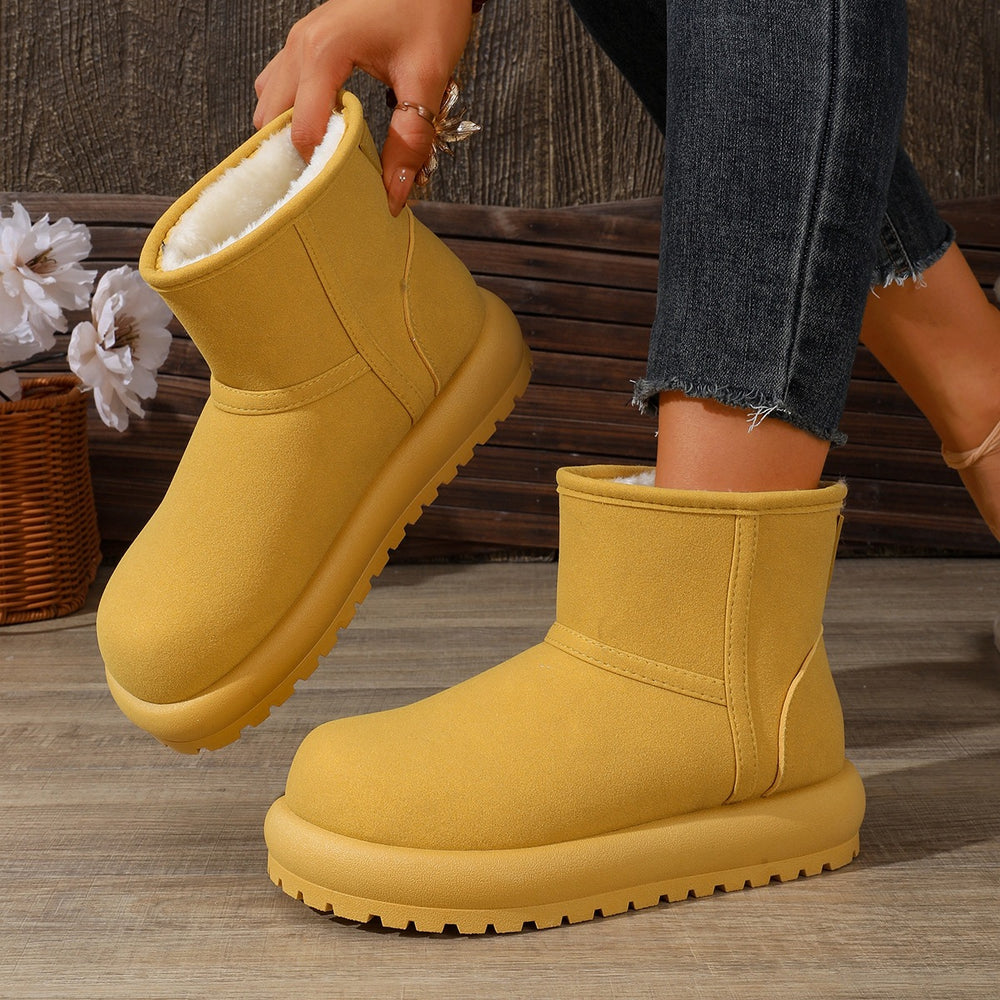 Exportplus sizenew arrival snow boots fleece-linedthickenedheattechthick sole fur all-in-one northeast cotton shoes suede snow boots