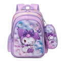 Ready-to-ship cross-border backpack set for grades 3-6. this two-piece backpack features a textured, glossy 3d leather design, perfect for elementary school students and designed to reduce the burden of carrying books