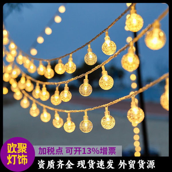 Camping lights string lights, outdoor canopy lights, tent decoration atmosphere lights with stalls, solar storage light strings wholesale