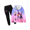 K-pop: witcher girls' outfit - zip-up hooded jacket set for middle and high school girls