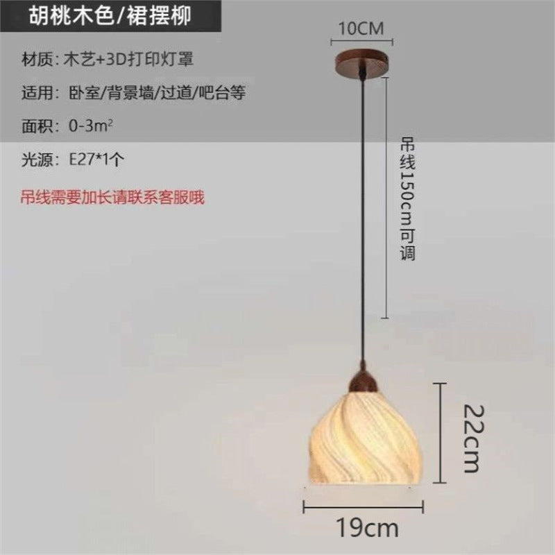 Medieval style lamps bedroom bedside small chandelier bedside table retro restaurant aisle new chinoiserie single head long hanging lamp