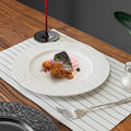 European-style embossed ceramic dinner plate - restaurant & hotel high-end rock texture steak flat plate - minimalist dessert presentation