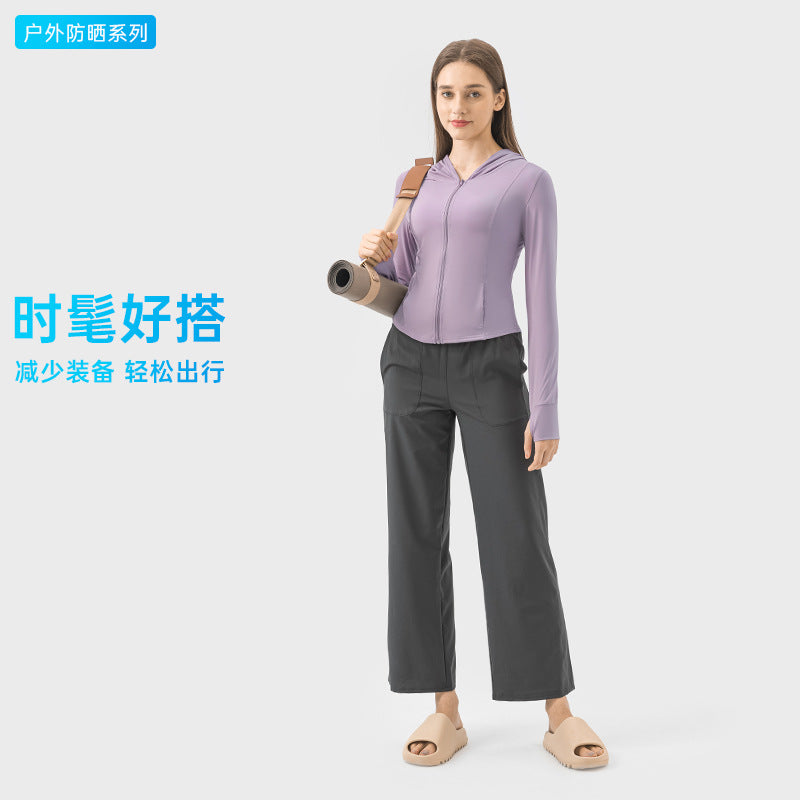 Summer outdoor sun protection clothing for women new arrival hooded sports uv protection outwearupf50+ sun protection clothing dss095