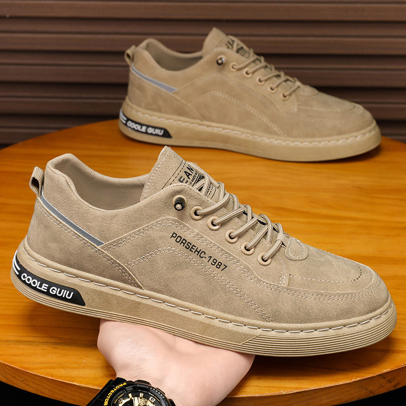 2025 new spring breathable men's skate shoes, trendy ins style, athletic casual slip-ons, easy-on shoes for students